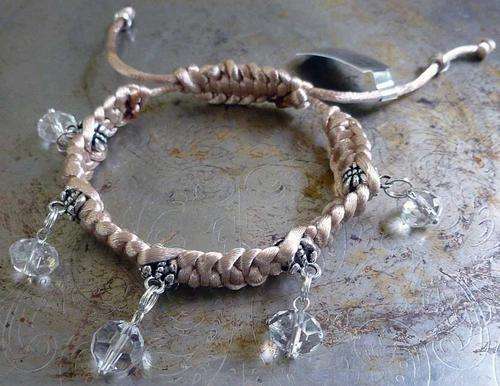 Lauren Michelle Collection Dusty Pink Friendship Clear Bead Bracelet