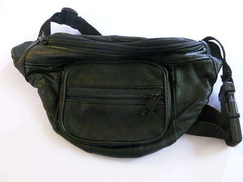 Genuine Black Leather Moon Bag / Waist Bag (5 up for grabs!)