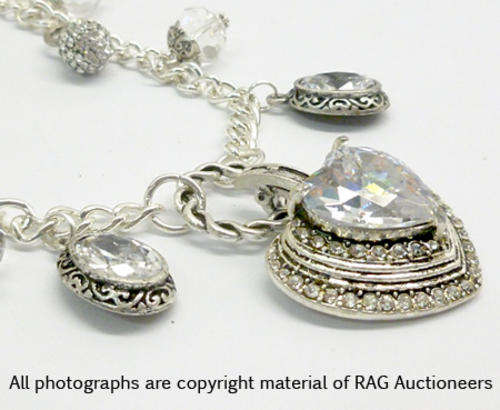 Lauren Michelle Collection Clear Heart Pendant Necklace
