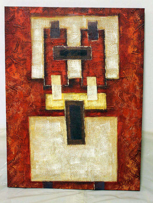 Abstract Painting On Canvas - Red