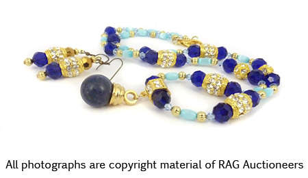 Lauren Michelle Collection Lapis Lazuli Necklace and Earrings Set