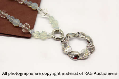 Lauren Michelle Collection Round Enamel Pendant Necklace
