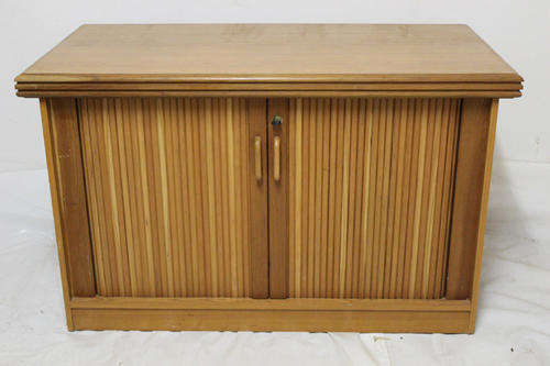 Wooden Roller Door Office Filing Cupboard