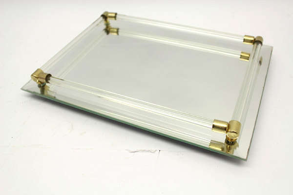 Rectangular Bevelled Cosmetic Mirrored Vanity Tray
