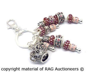 Lauren Michelle Collection Chunky Troll Bead Tasseled Hand Bag Jewelry / Keyring
