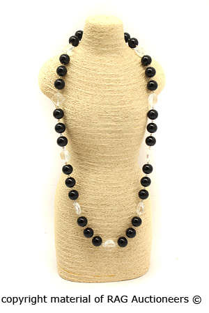 Chunky Beaded Long Length Midnight Necklace