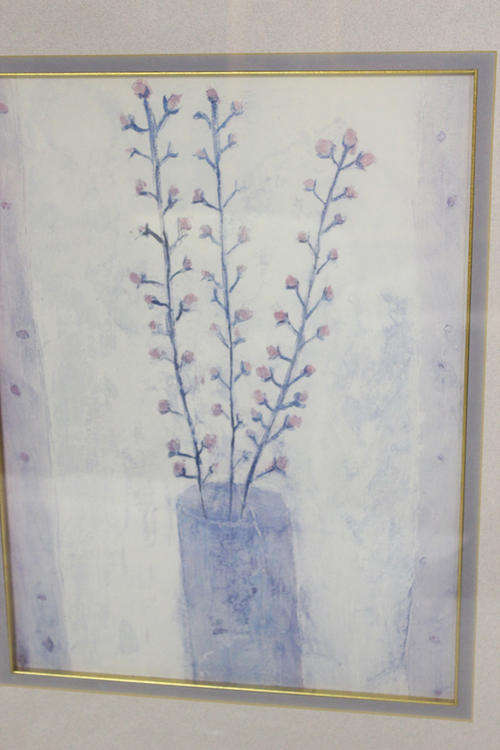 Lovely Framed Print of Spring Buds in a Vase in a Great Frame