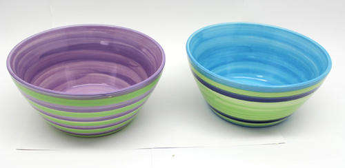 Two Striped Mixing Bowls