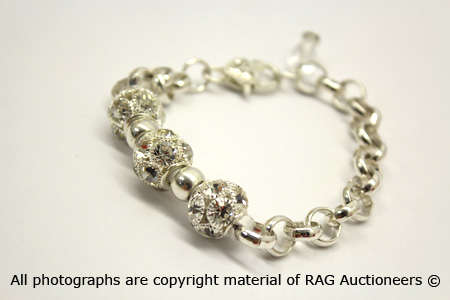 Lauren Michelle Collection Glitzy Ball Belcher Chain Bracelet