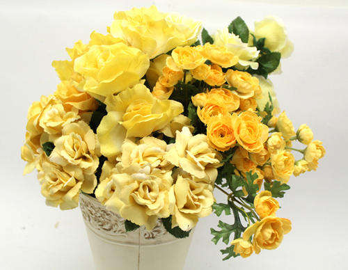 Yellow Silk Flower Lot