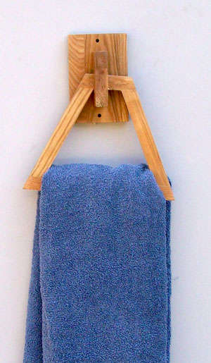 2 X Solid Wooden Towel Ring With Mahogany Finish