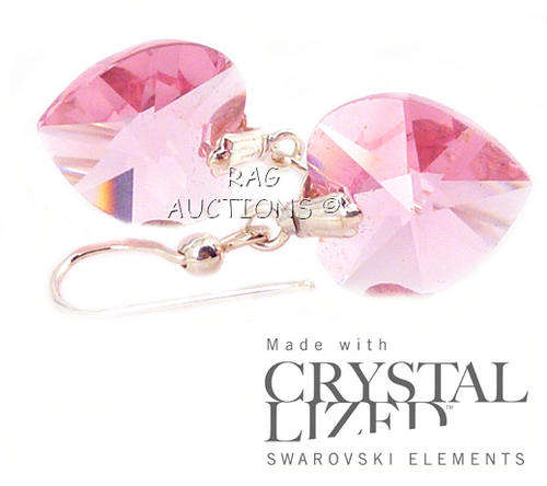 Swarovski Rose Heart Earrings
