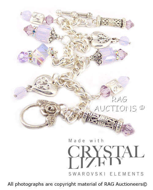 Swarovski Crystal Diagonal Cube Charm Bracelet