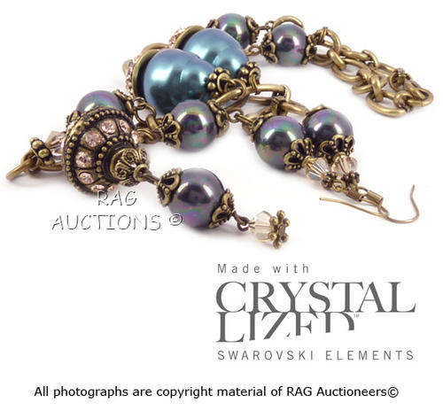**R620** GENUINE SWAROVSKI Lauren Michelle Collection Brass Pearl Necklace Set (SPRING COLLECTION)