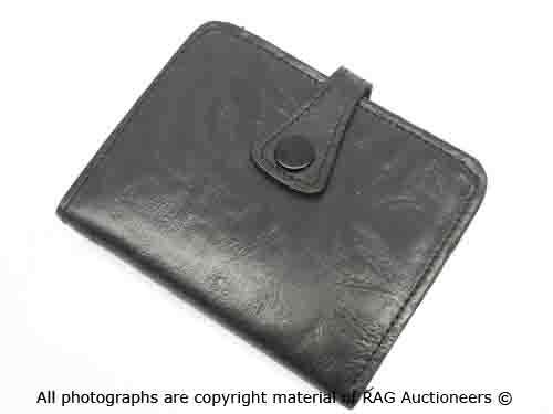 **GENUINE LEATHER** Black French Style Purse (10cm X 8cm)