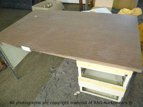 Metal Desk With Wooden Top (150cm L X 90cm W)