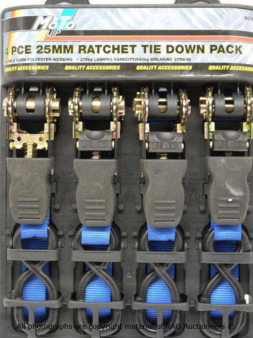 4 PCE 25mm Ratchet Tie Down