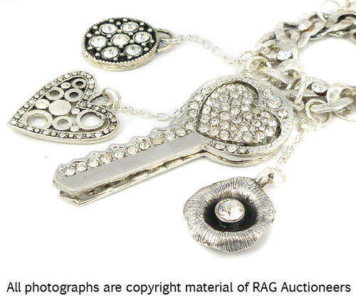**R660** Lauren Michelle Collection Charmed Necklace with Large Heart Key