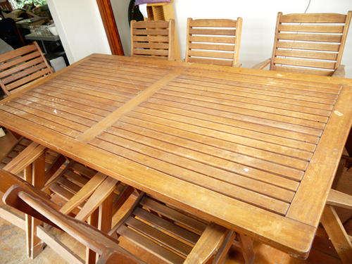 Wooden Outdoor 8 Seater Table and Chairs