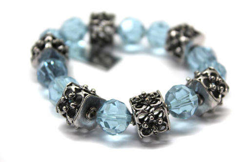 Lauren Michelle Collection Violet Swarovski Stretch Bracelet