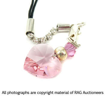 Lauren Michelle Collection Swarovski Heart Cell Phone Charm
