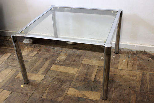 Glass and Chrome Side Table