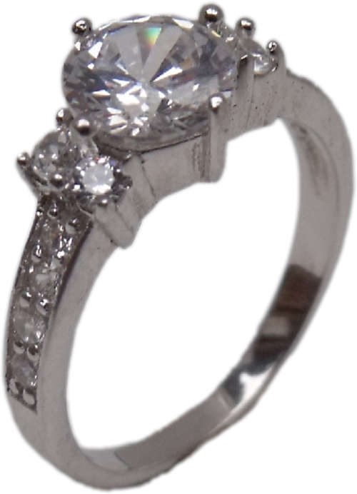 High Quality Engagement Ring set in English Silver (Free Shipping Applies)