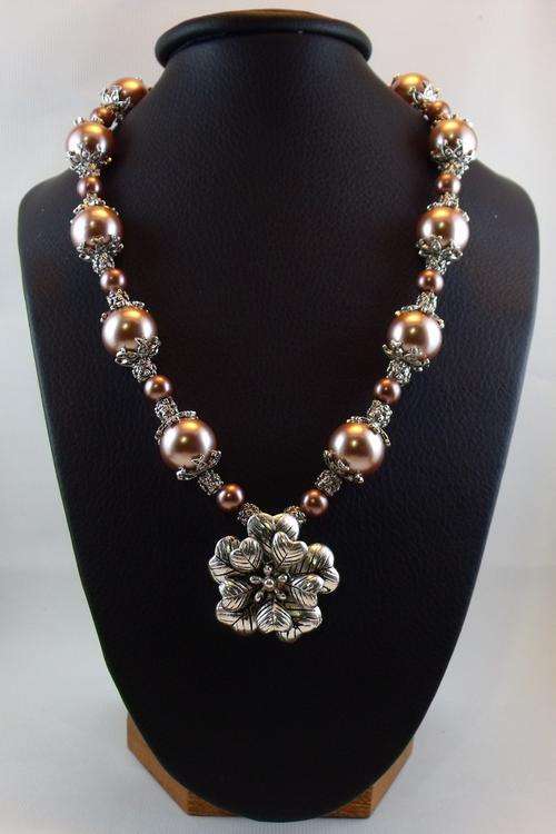 Exquisite 47cm SEBAVASI PEARL and Tibetan Silver designer NECKLACE by: Cooper & Lombarad Jewellery