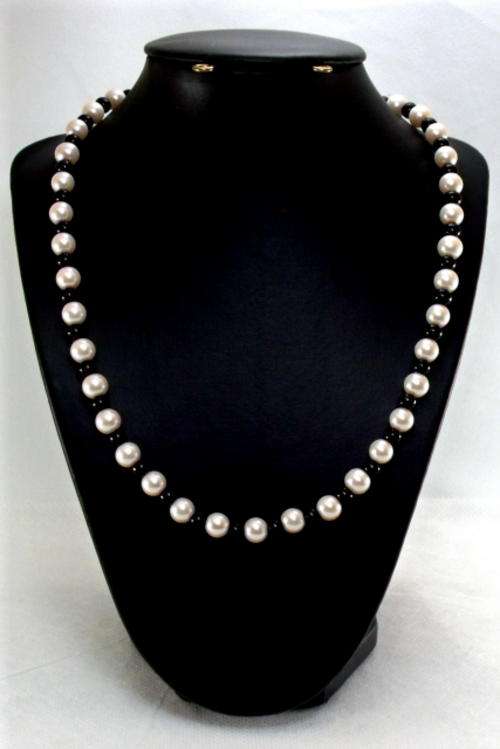 50cm Black and Off-White Colour pearl necklace by Cooper & Lombard Jewellry