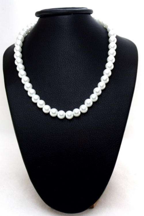 40cm - 10mm Ice White Pearl Necklace by Cooper and Lombard Jewellry