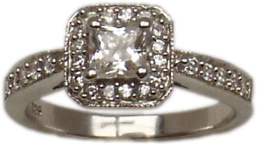High Quality Engagement Ring set in English Silver (Free Shipping Applies)