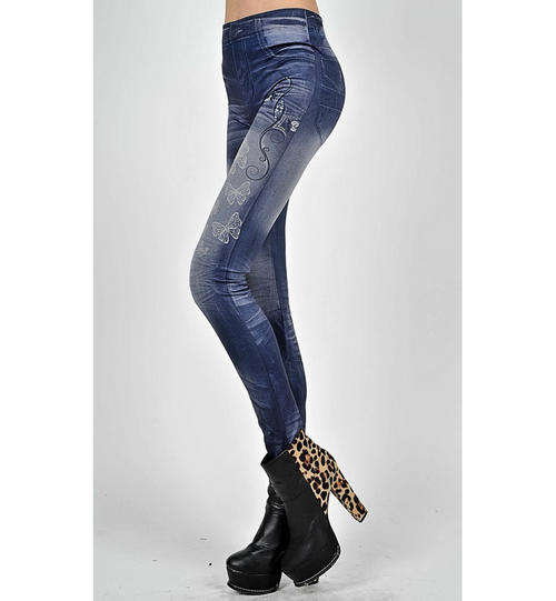 Skull-Fashion-Legging-Blue