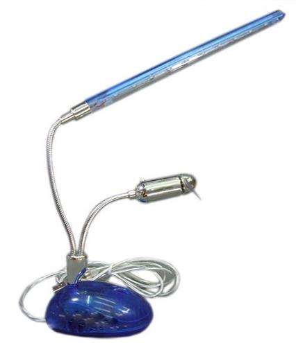 Switch 5 LED USB Light PC Laptop Desk Lamp Blue with Fan