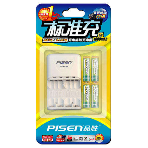 Pisen Standard Charger Kit with 4 x 1,800mAh NiMH Batteries