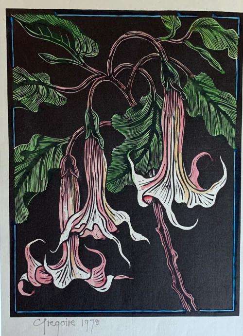Gregoire Boonzaier Linocut Watercolour