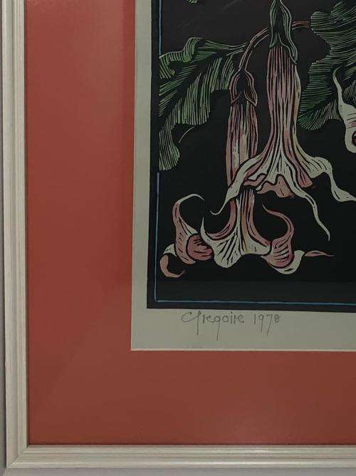 Gregoire Boonzaier Linocut Watercolour