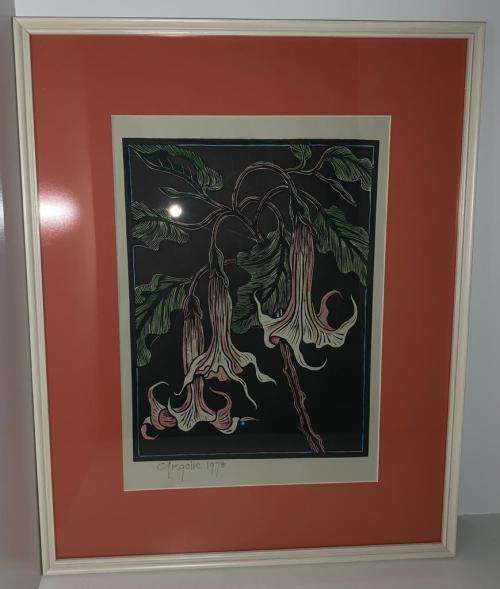 Gregoire Boonzaier Linocut Watercolour
