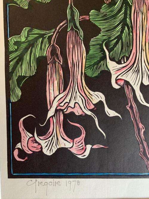 Gregoire Boonzaier Linocut Watercolour