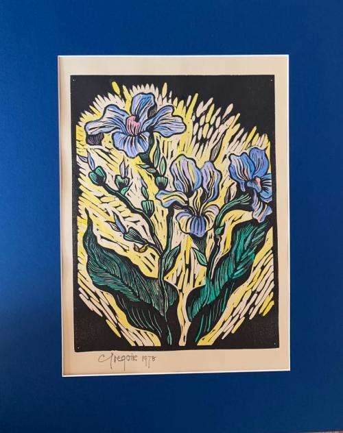 Gregoire Boonzaier Linocut Watercolour