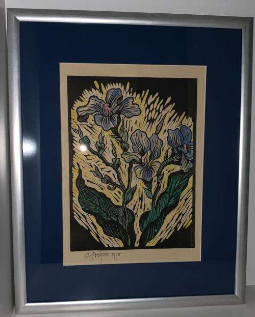 Gregoire Boonzaier Linocut Watercolour
