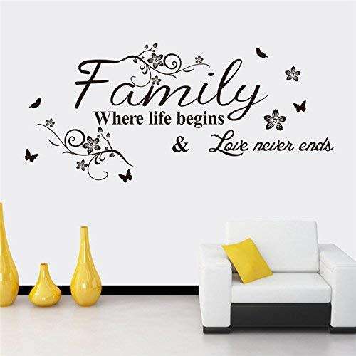 Family Where Life Begins Wall Tattoo / Decal Sticker