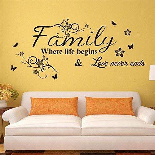 Family Where Life Begins Wall Tattoo / Decal Sticker