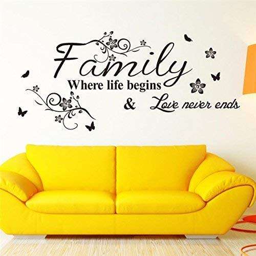 Family Where Life Begins Wall Tattoo / Decal Sticker
