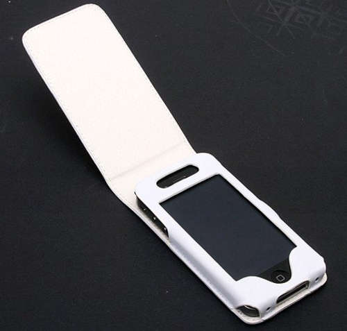 Leather Flip Case (Compatible with iPhone 4 & 4S) ***Black or White***