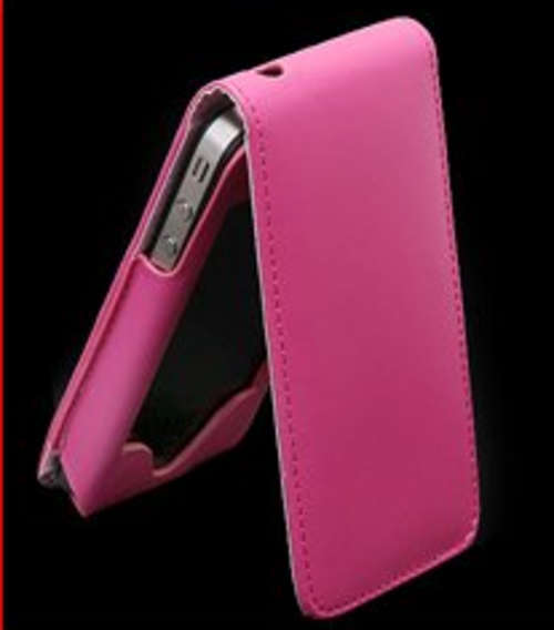 Leather Flip Case (Compatible with iPhone 4 & 4S) ***PINK***
