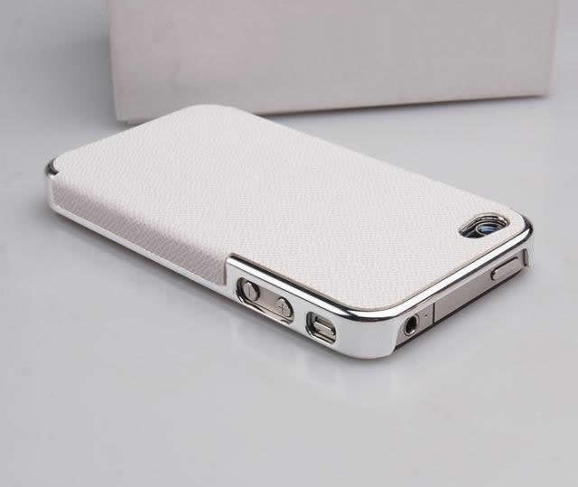 Chromed Hard Case with Leather Surface (Compatible with iPhone 4/4s) **In Many Colours**