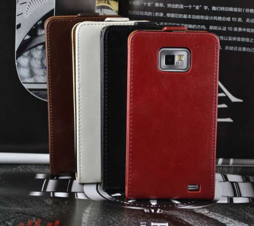 Leather Magnetic Flip Case (for Samsung Galaxy S2) ***FREE Screen Protector***