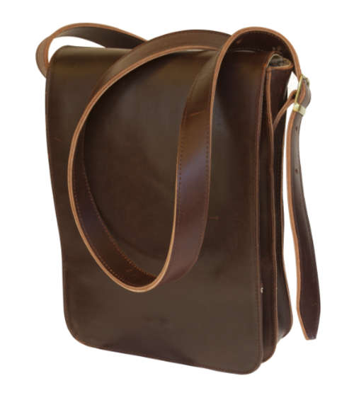 Genuine Leather Messenger Bag (Great for 10" devices: iPad & Galaxy Tab)**FULL GRAIN LEATHER**