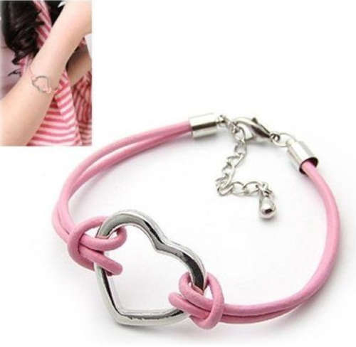 Heart Shaped Bracelet ***GREAT COLOURS*** (Pink/Red/Brown/White/Black) ***ON PROMOTION***