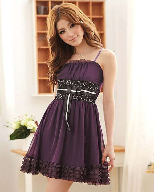 Summer mini dress (Chiffon lace design) ***Black or White***